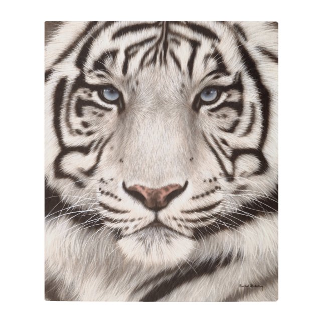 White Tiger Painting Metal Print (Front)