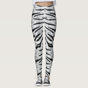 White tiger pattern leggings
