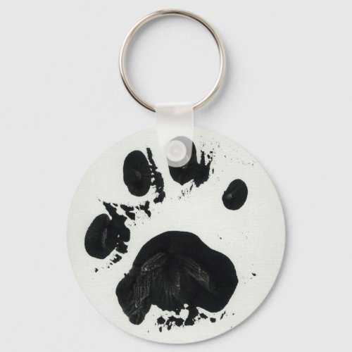 White Tiger Paw Print Keychain