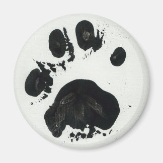 White Tiger Paw Print Magnet