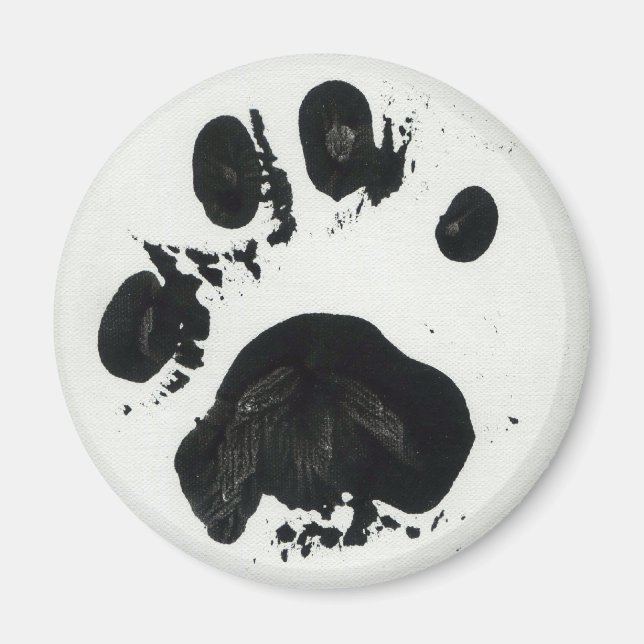 White Tiger Paw Print Magnet (Front)
