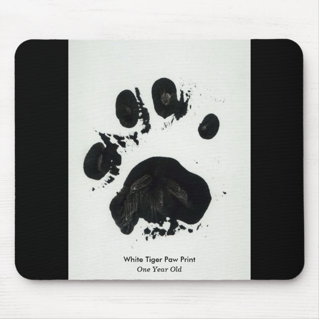 White Tiger Paw Print Mousepad (Front)