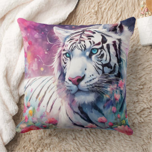 White Tiger -Pillow Throw Pillow