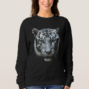 White tiger polygon  animal motif tiger sweatshirt