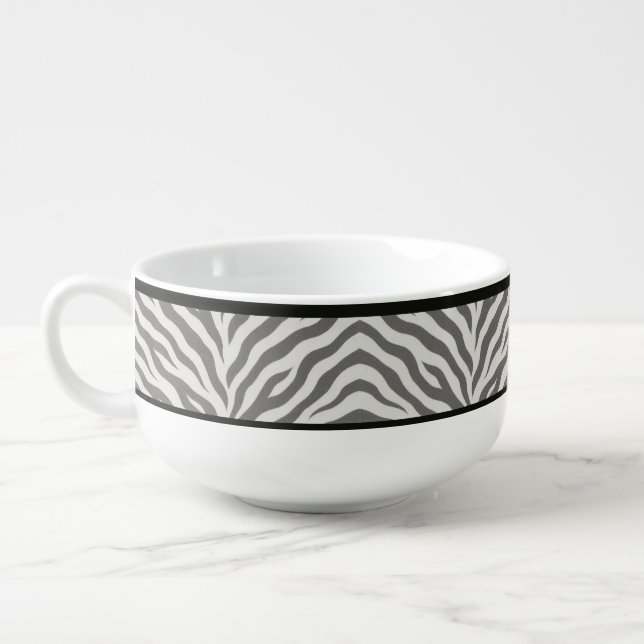 "WHITE TIGER PRINT" - 28 OZ. SOUP MUG (Right)