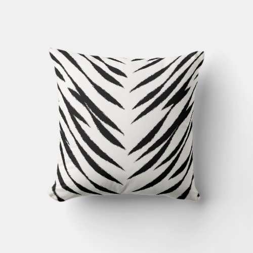 White Tiger Print Throw Pillow