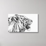 White Tiger Profile By Svetlana Ledneva-schukina Canvas Print at Zazzle