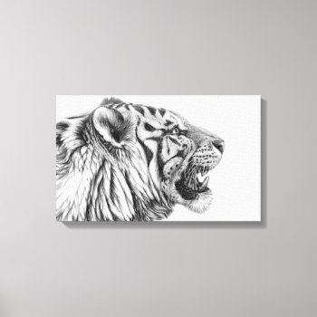 White Tiger Profile By Svetlana Ledneva-schukina Canvas Print by AnimalsBeauty at Zazzle