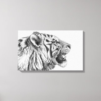 White Tiger Profile by Svetlana Ledneva-Schukina Canvas Print