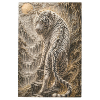 White Tiger Relief Art – Oriental Engraved Style M