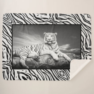 White Tiger Sherpa Blanket