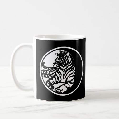 White Tiger Silhouette In Tribal Tattoo Style Vect Coffee Mug