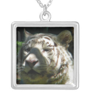 White Tiger Silver Plated Necklace