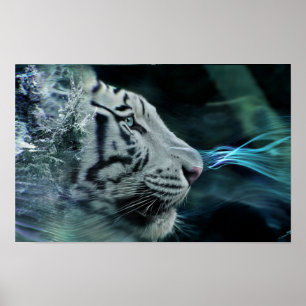 White Tiger Spirit — Serene Winter Majesty Poster