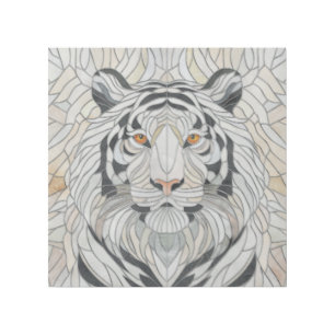 White tiger - Stained Glass Mosaic Digital Art
