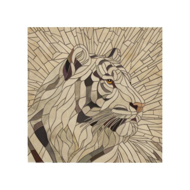 White tiger - Stained Glass Mosaic Digital Art (Front)