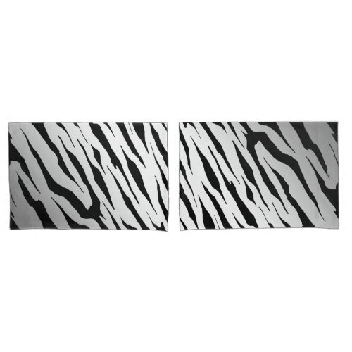 White Tiger Stripe Pillow Cases Pair