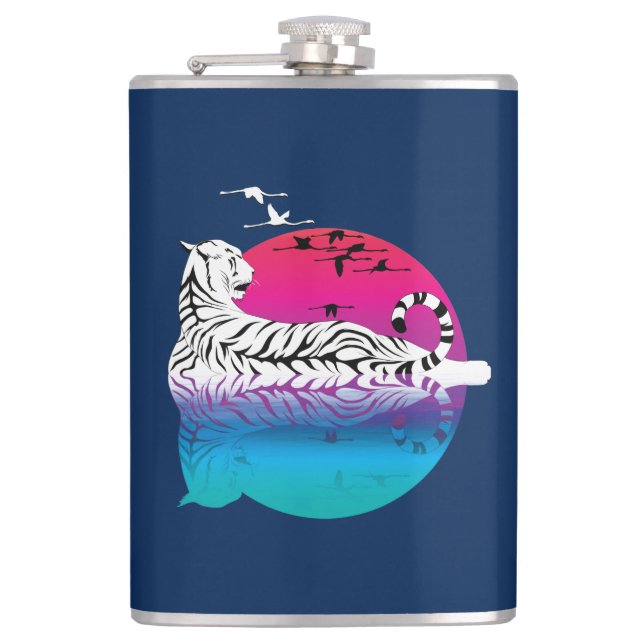  White Tiger Sunset Flask (Front)