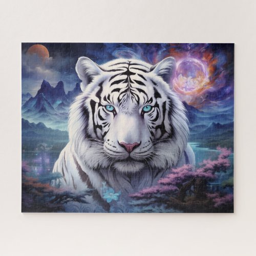 White Tiger Surreal Fantasy Art Jigsaw Puzzle