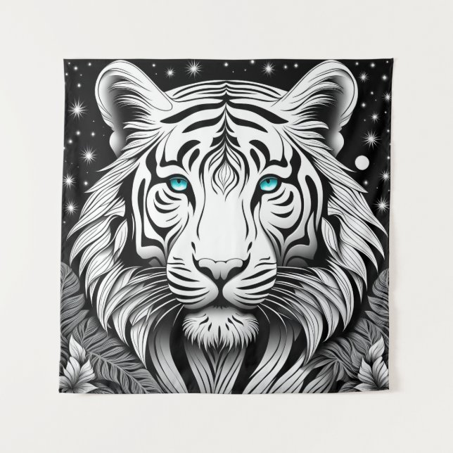 White Tiger  Tapestry (Front)