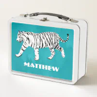 Blue White Tiger Lunch Box, Zazzle
