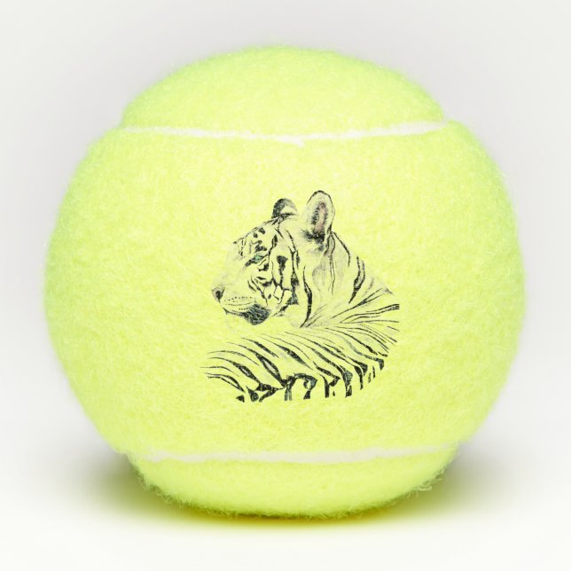 White Tiger Tennis Balls (Front)