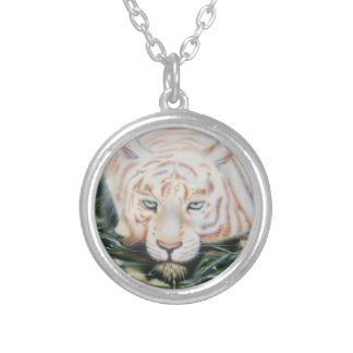 White Tiger  "The Swim" Silver Plated Necklace