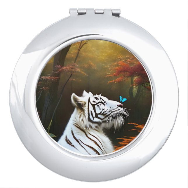 White Tiger Those Loving Moments, Compact Mirror (Front)