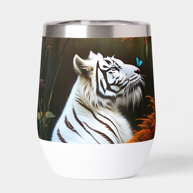 White Tiger Those Loving Moments,  Thermal Wine Tumbler (Back)