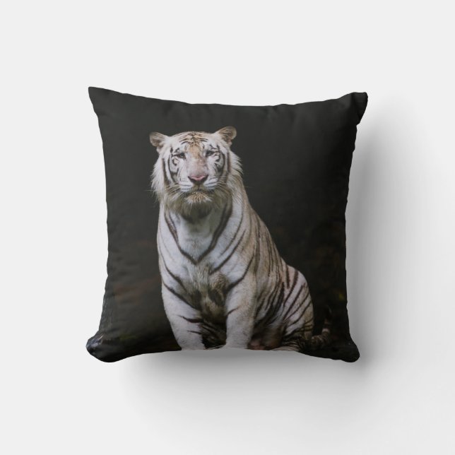 WHITE TIGER THROW PILLOW (Front)