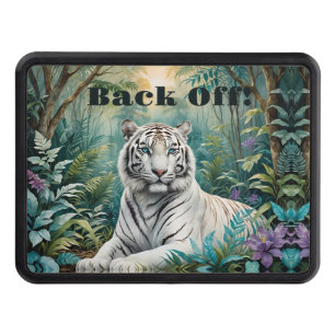 White Tiger Tiger in a Blue Green Jungle Hitch Cover