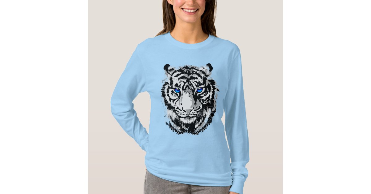 Plus Size White Burnout Tiger Graphic T-Shirt