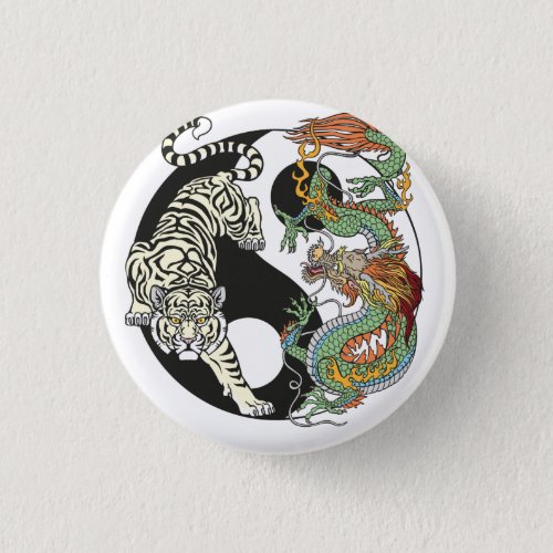 White tiger versus green dragon in the yin yang bu button