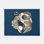 White Tiger Versus Green Dragon In The Yin Yang Do Doormat at Zazzle