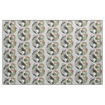 White tiger versus green dragon in the yin yang  fabric