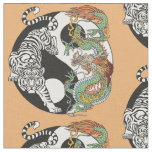 White tiger versus green dragon in the yin yang fabric