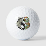 White Tiger Versus Green Dragon In The Yin Yang Golf Balls at Zazzle