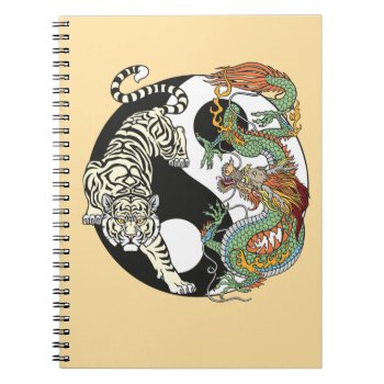 White Tiger Versus Green Dragon In The Yin Yang Notebook by insimalife at Zazzle