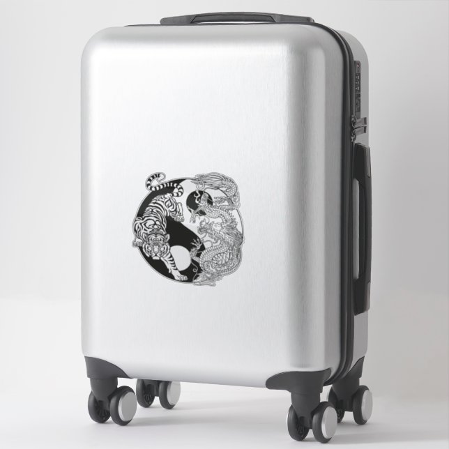 White tiger versus green dragon in the yin yang sticker (Suitcase)