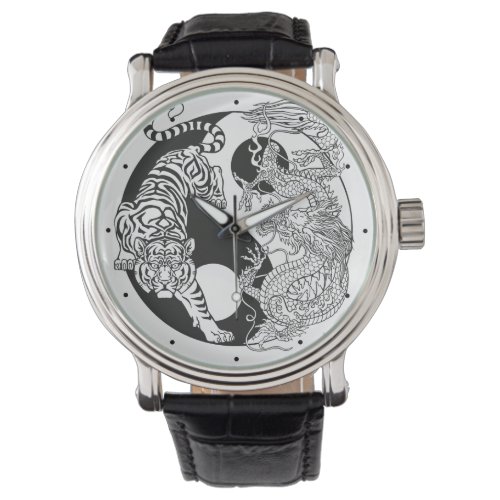 White tiger versus green dragon in the yin yang wa watch