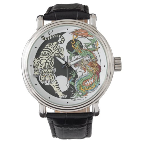 White tiger versus green dragon in the yin yang wa watch