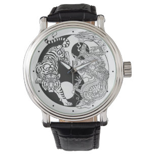 White tiger versus green dragon in the yin yang wa watch
