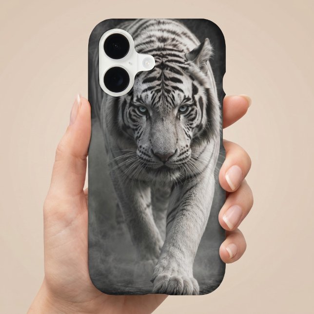 White Tiger Walking Through Smoke iPhone Case (Creator Uploaded)