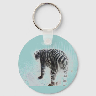 White Tiger Wild Animal Keychain