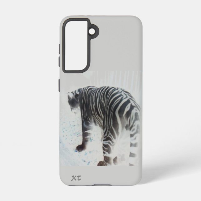 White Tiger wild animal Samsung Galaxy Case (Back)