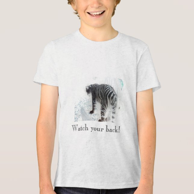 White Tiger wild animal Tri-Blend Shirt (Front)