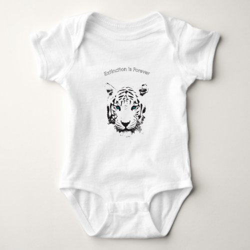 White Tiger with Blue Eyes Baby Bodysuit