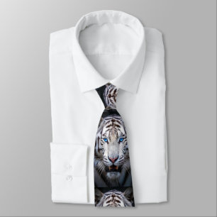 White Tiger with Blue Eyes Neck Tie
