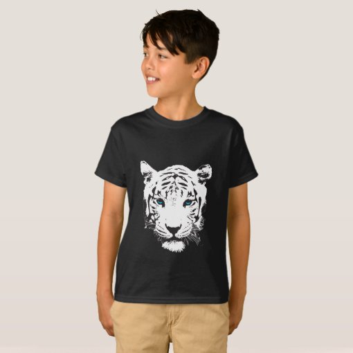 White Tiger with Blue Eyes T-Shirt | Zazzle