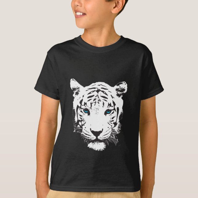 White Tiger with Blue Eyes T-Shirt (Front)